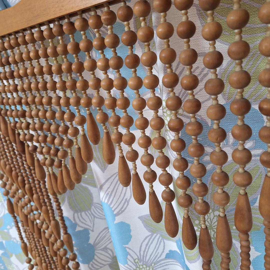 ヴィンテージ　昭和レトロ　玉のれん　のれん　珠のれん　無垢材