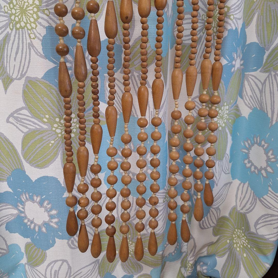 ヴィンテージ　昭和レトロ　玉のれん　のれん　珠のれん　無垢材