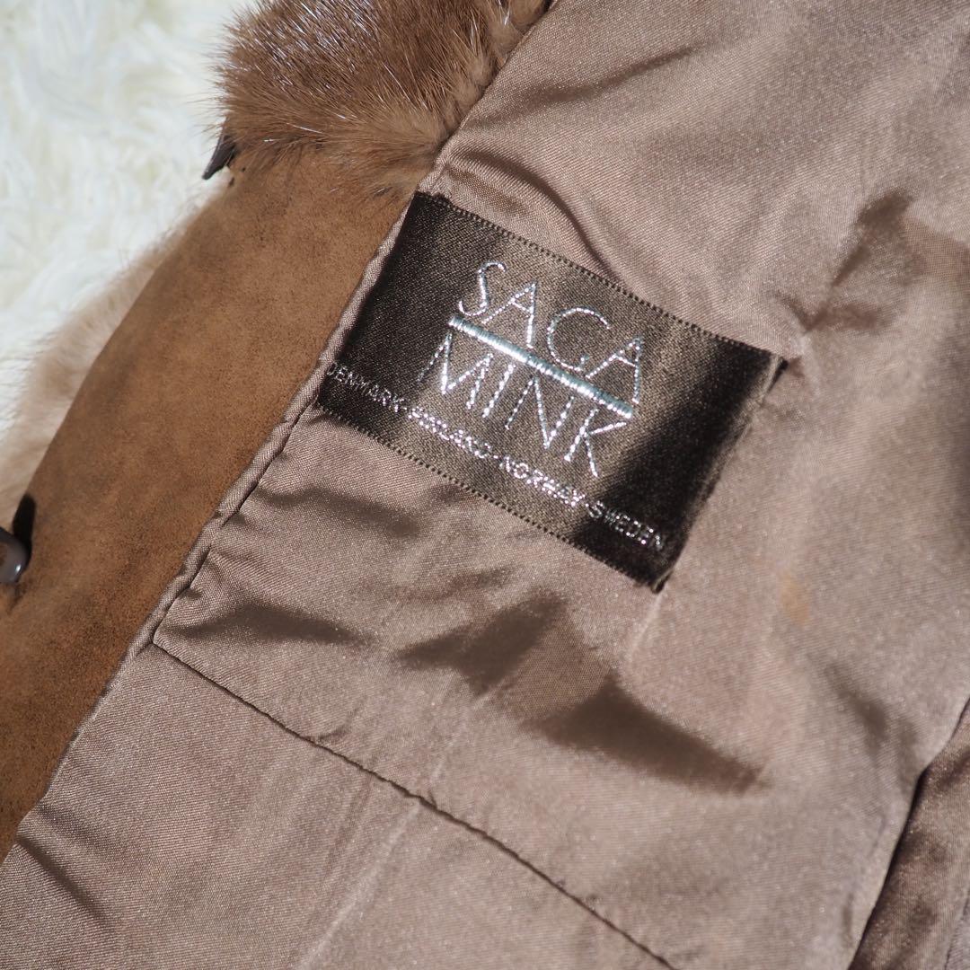 【SAGA MINK】サガミンク デミバフミンク 毛皮コート 銀サガ 極美品