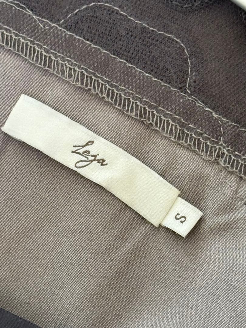 Leja シアープリーツスリーブ Iライン ドレス 結婚式 オケージョンワンピ