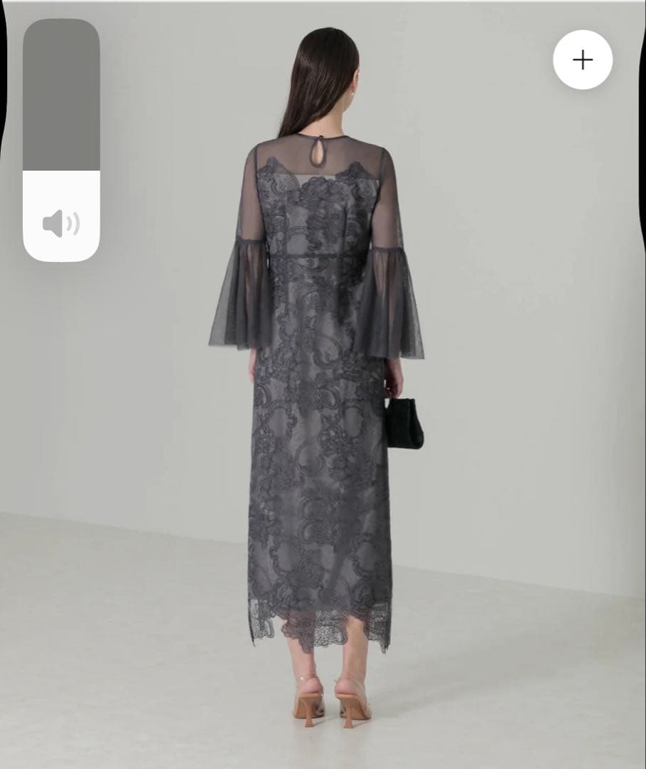 Leja シアープリーツスリーブ Iライン ドレス 結婚式 オケージョンワンピ