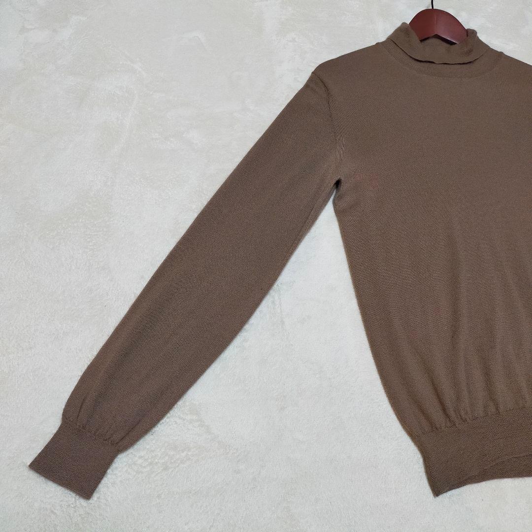 カシミヤ100%　イタリア製　FEDELI　ハイネックニット　ハイゲージ