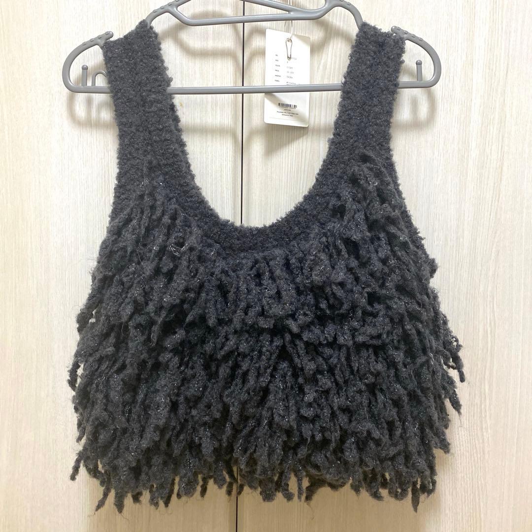 アンヌークanuke Fringe Knit Bustierベスト