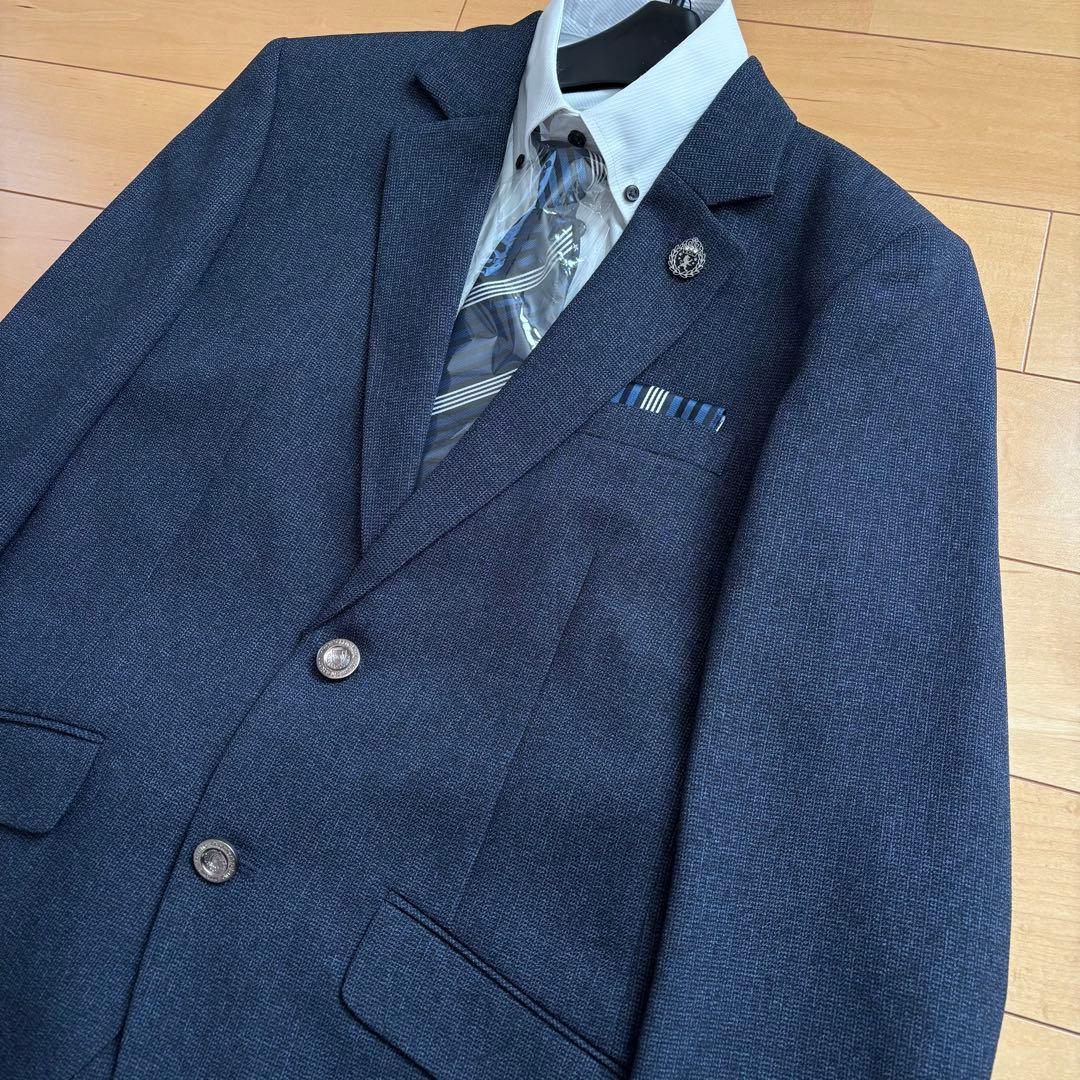 【新品】 キッズフォーマル スーツ 160 卒業式 男の子 完品 ネイビー