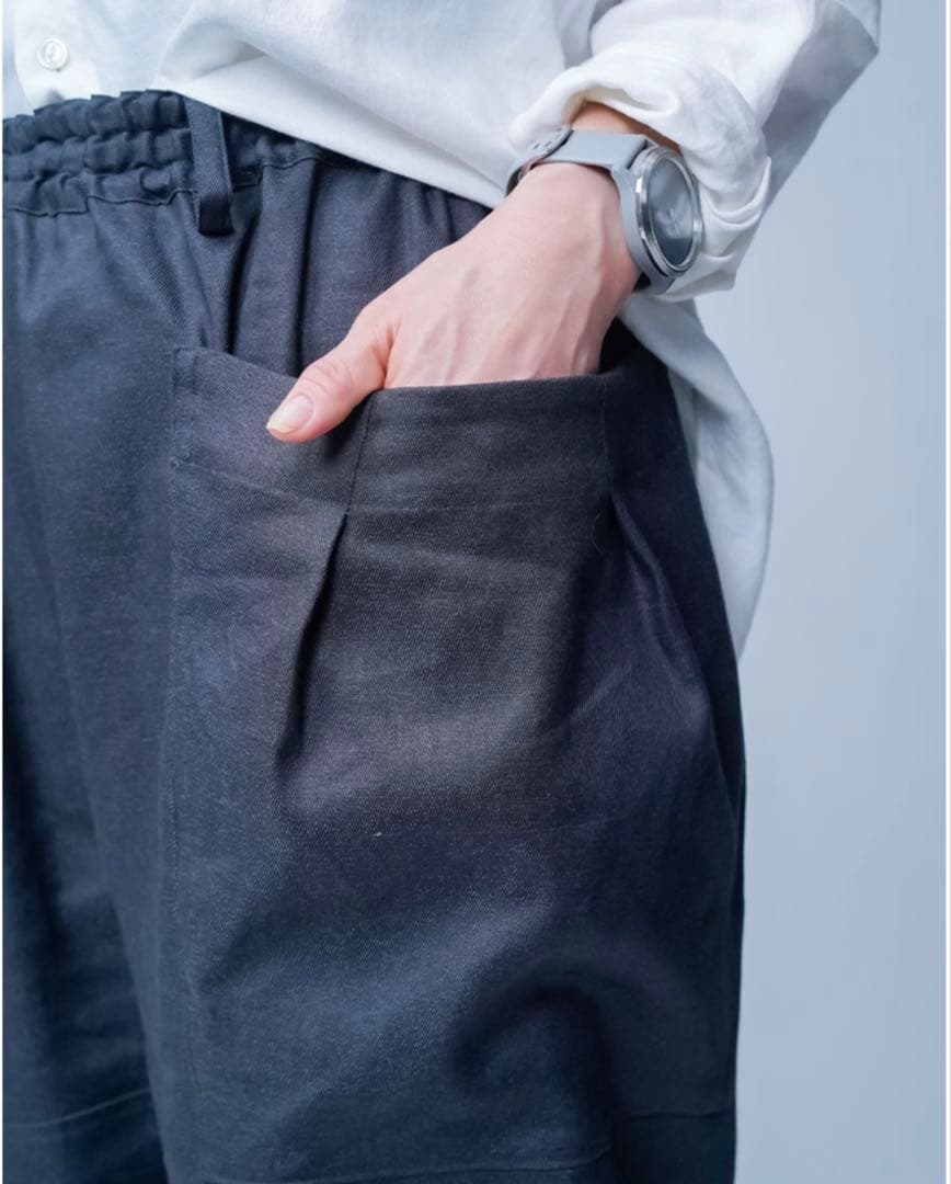 wafu 【リネンソロテックス】ラク、きれい、使える一本 テーパードパンツ