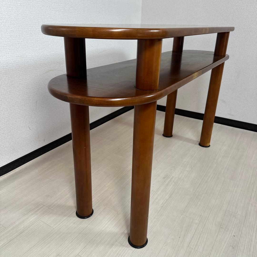 希少品 カリモク サイドテーブル カウンターテーブル 2段式 オーバル型 i1※