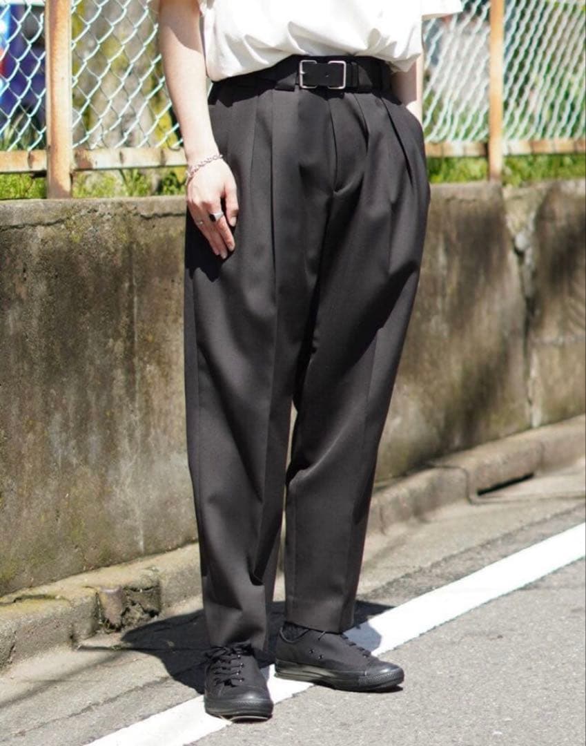 パンツ stein DOUBLE WIDE TROUSERS / (BLACK)