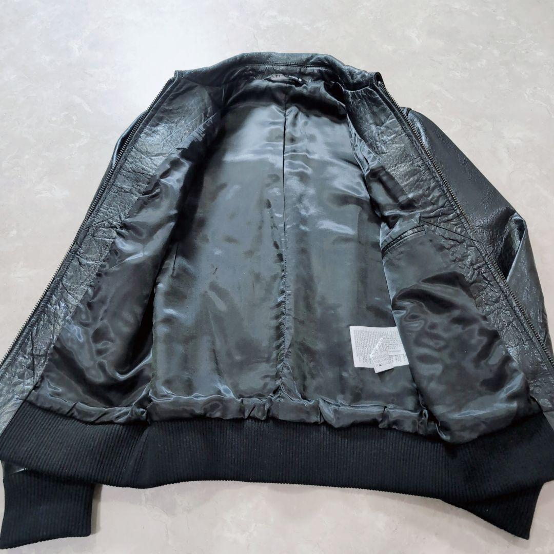 【極美品】ZARA　本革　レザージャケット　ミリタリー　A2 A-2 L相当　黒