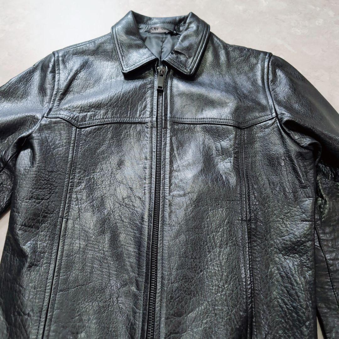 【極美品】ZARA　本革　レザージャケット　ミリタリー　A2 A-2 L相当　黒
