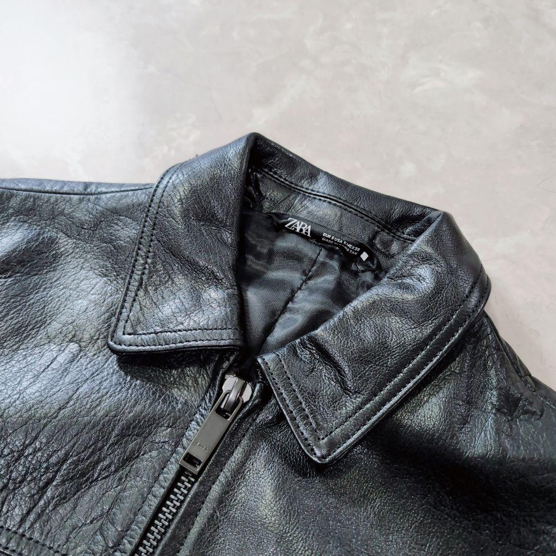 【極美品】ZARA　本革　レザージャケット　ミリタリー　A2 A-2 L相当　黒