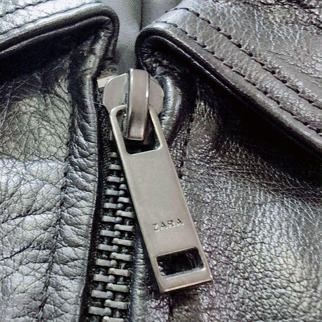 【極美品】ZARA　本革　レザージャケット　ミリタリー　A2 A-2 L相当　黒