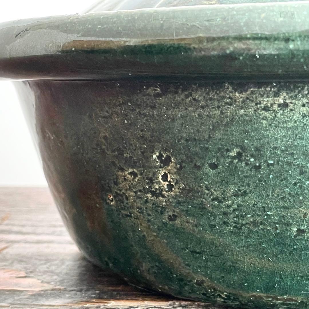 【専用出品】一志郎窯 香味鍋 織部 25cm 松田美智子 自在道具 湖東焼