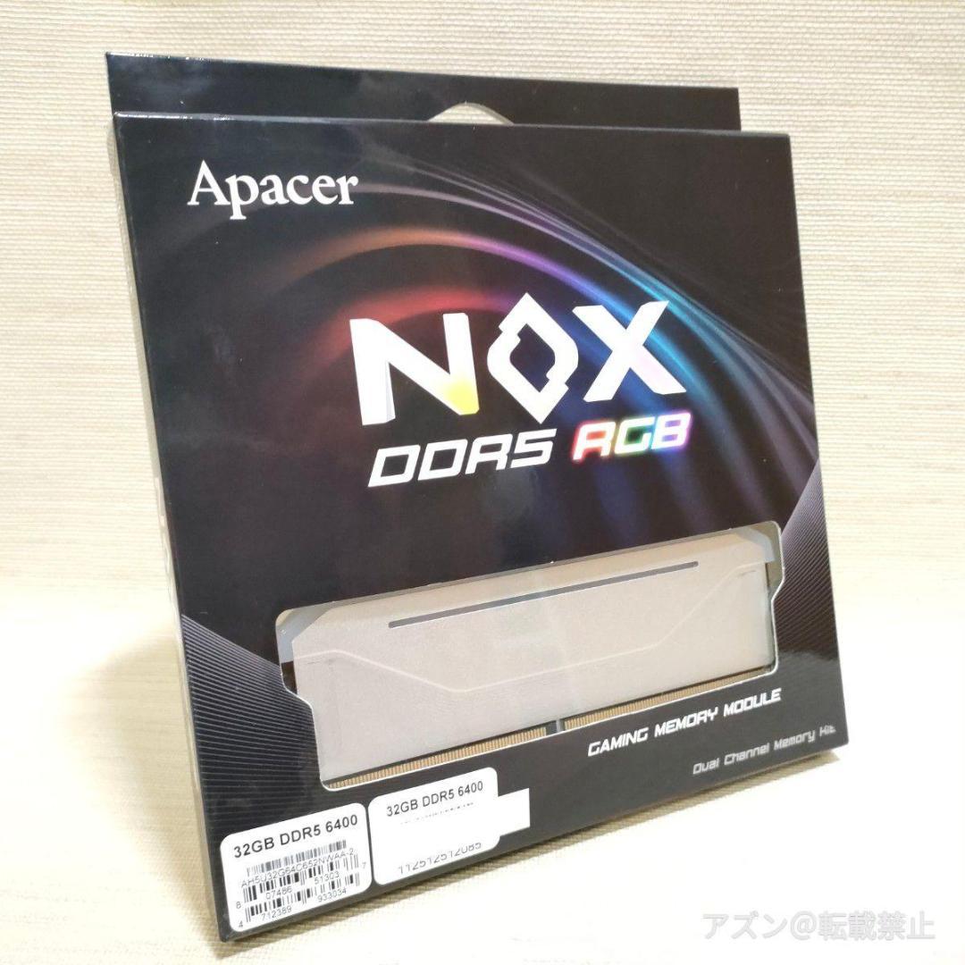 メモリー Apacer DDR5-6400 32GB NOX RGB DDR5AH5U3