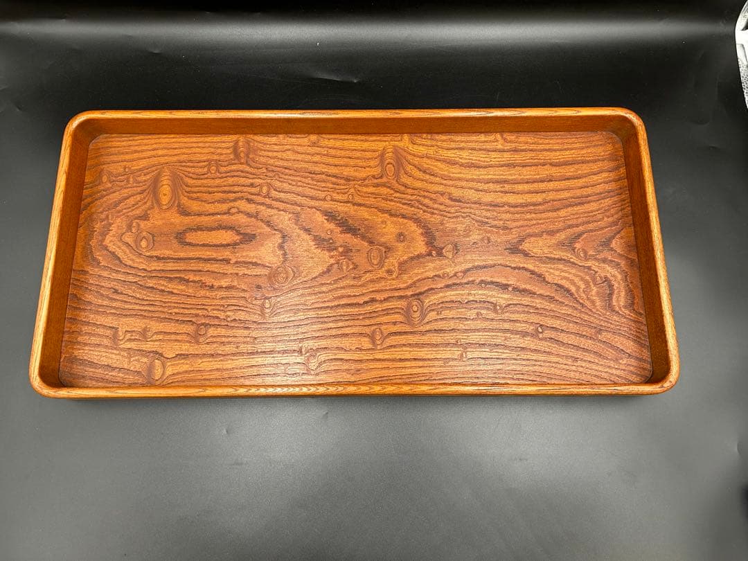 [即購入OK] 欅(けやき) 玉杢長盆　新品未使用　無垢材一枚物