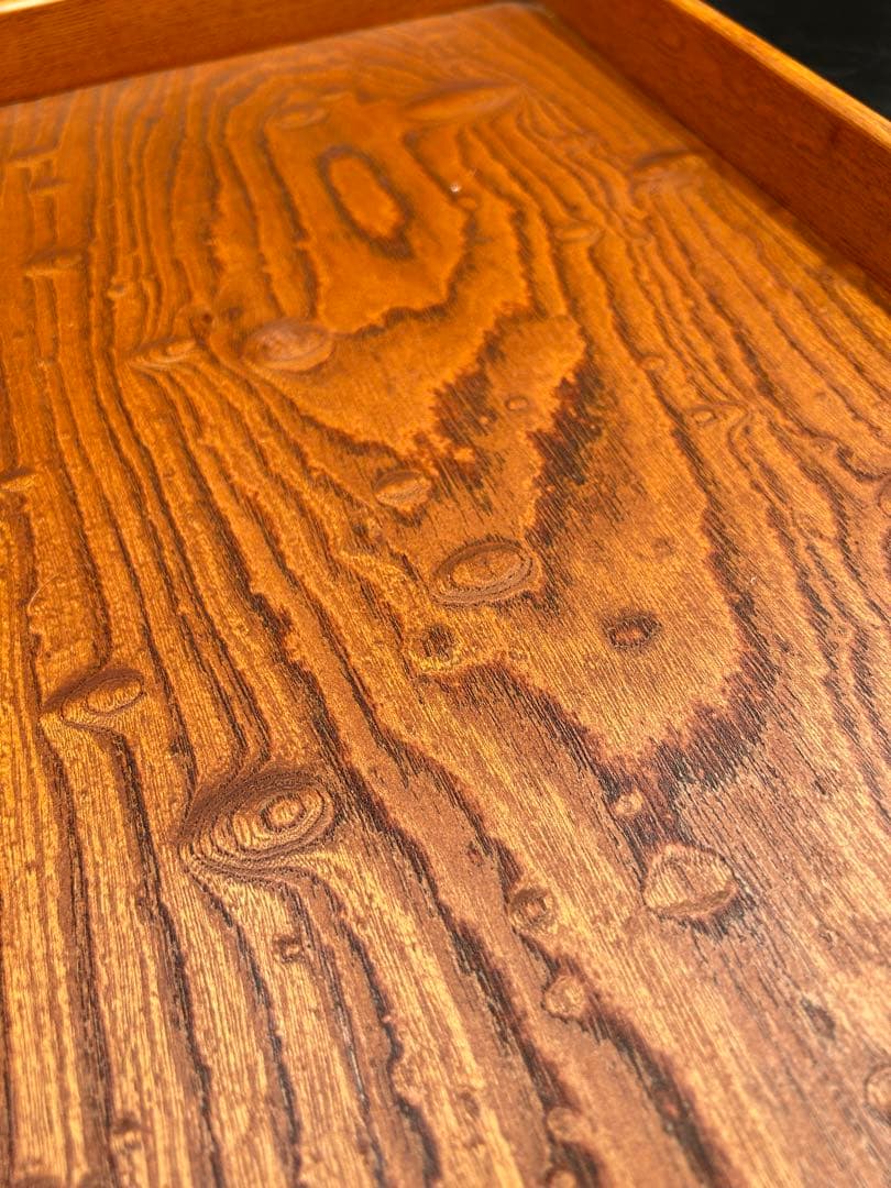 [即購入OK] 欅(けやき) 玉杢長盆　新品未使用　無垢材一枚物