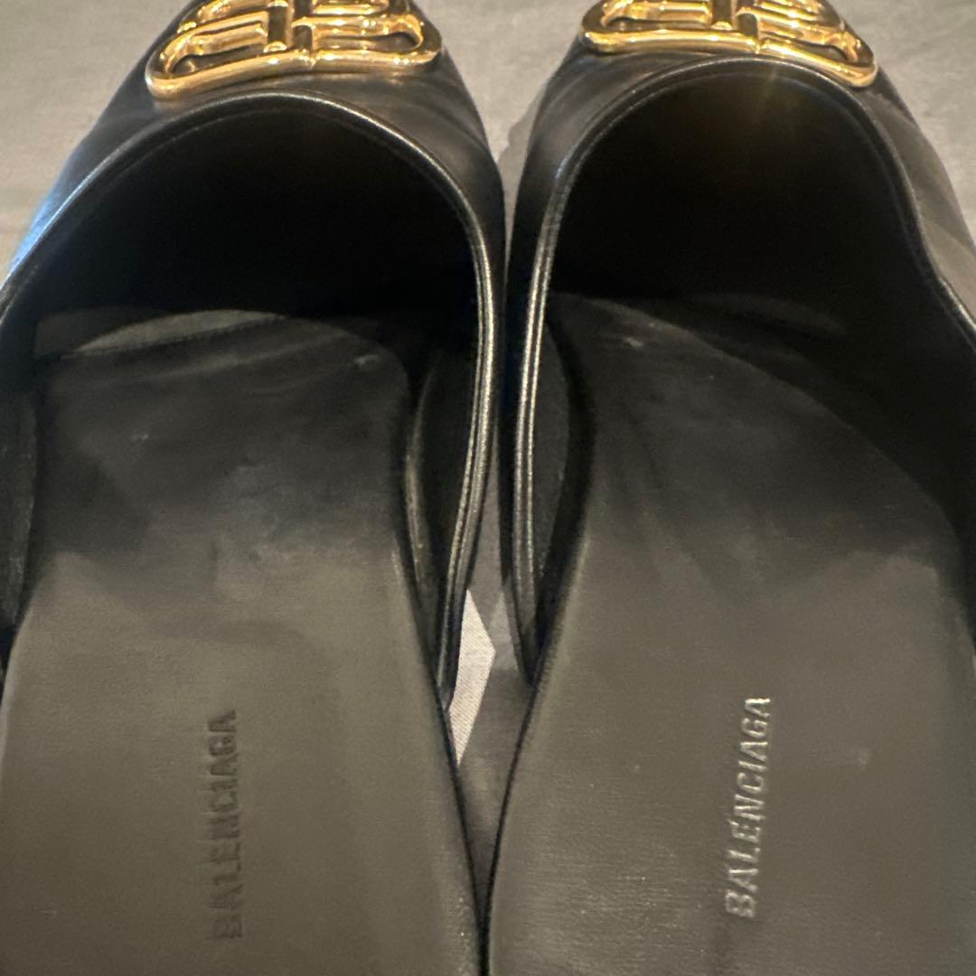 BALENCIAGA BBロゴ レザー スリッパ サンダル37サイズ