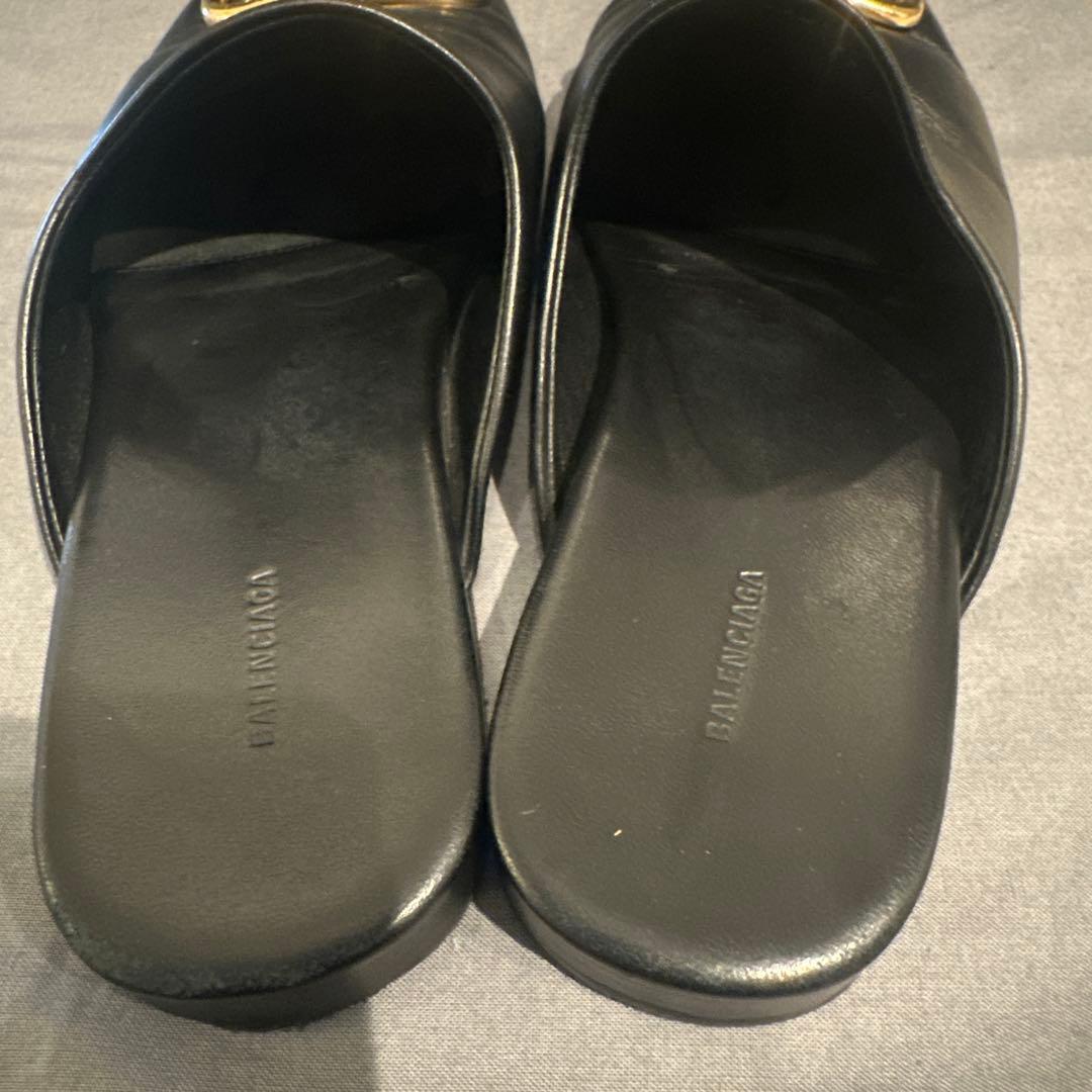 BALENCIAGA BBロゴ レザー スリッパ サンダル37サイズ