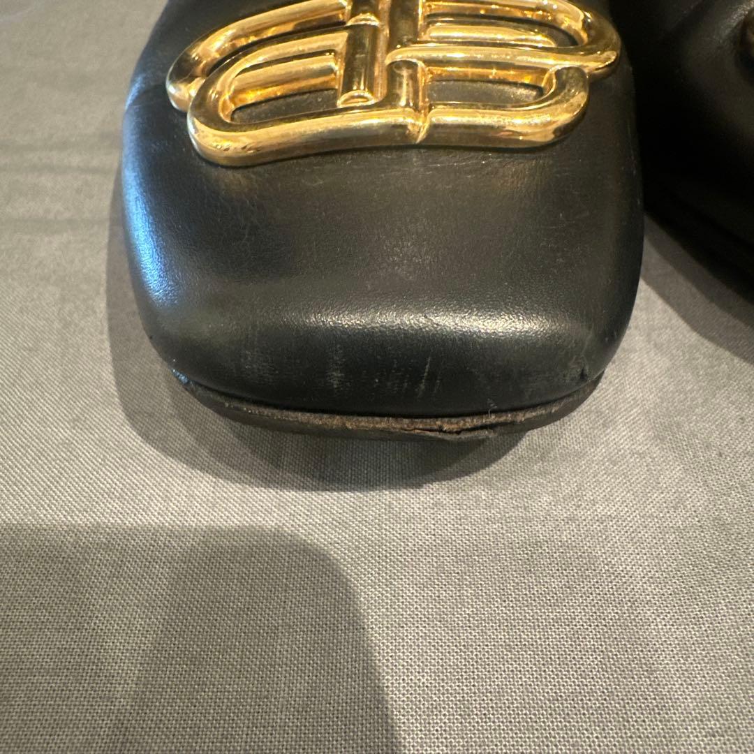 BALENCIAGA BBロゴ レザー スリッパ サンダル37サイズ