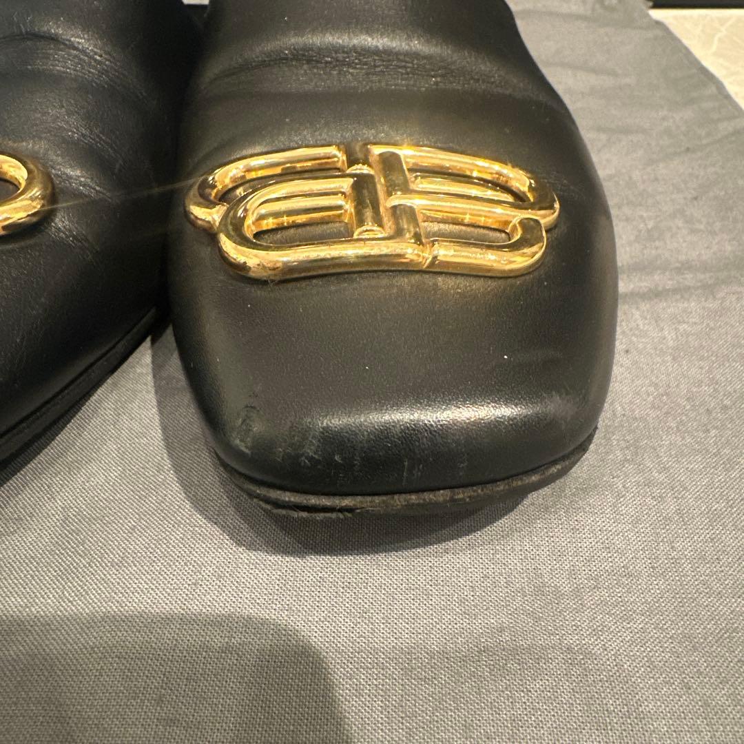 BALENCIAGA BBロゴ レザー スリッパ サンダル37サイズ
