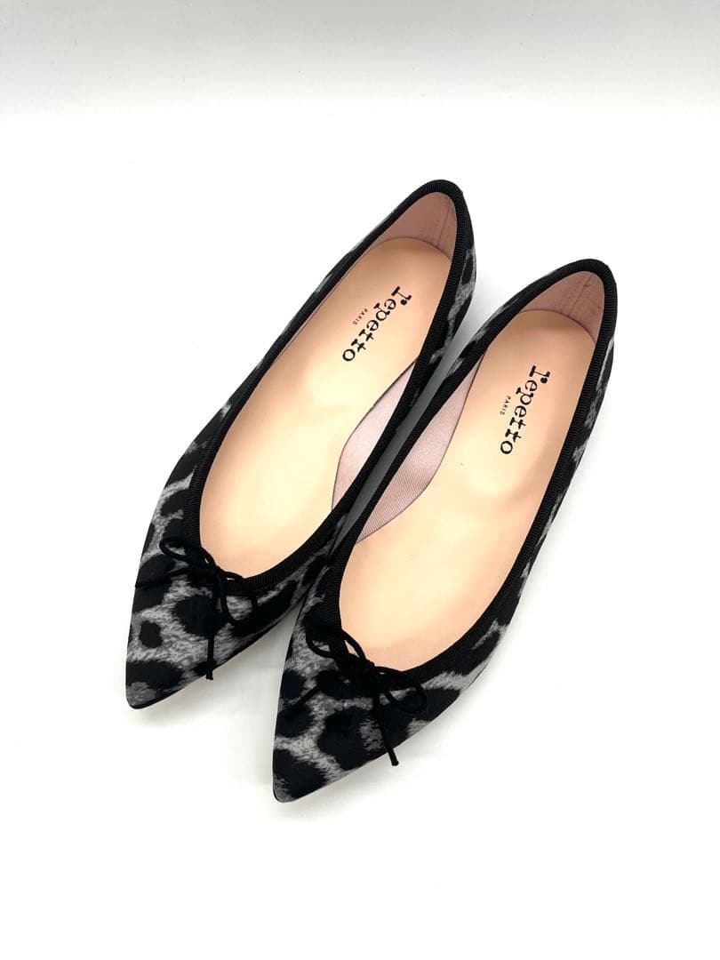 【新品未使用】Repetto フラットパンプス レオパード グレー 38