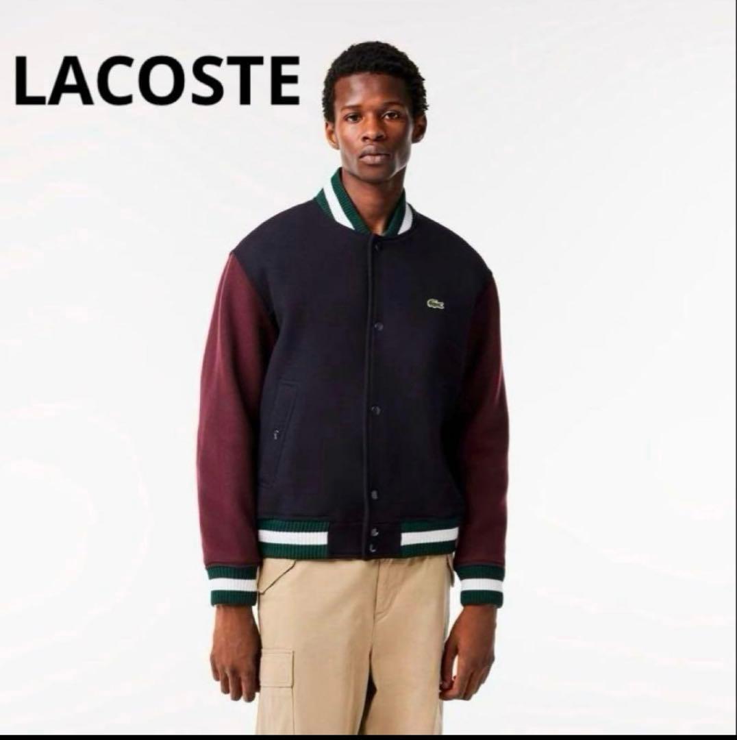 LACOSTE スタジャン ウールブレンド ロゴ ワッペン Mサイズ