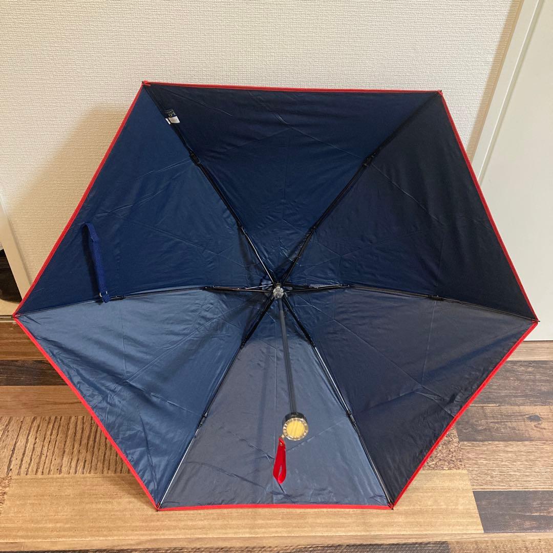 新品同　ラルフローレン　雨晴兼用　雨傘　日傘　ネイビー×白ドット×赤パイピング