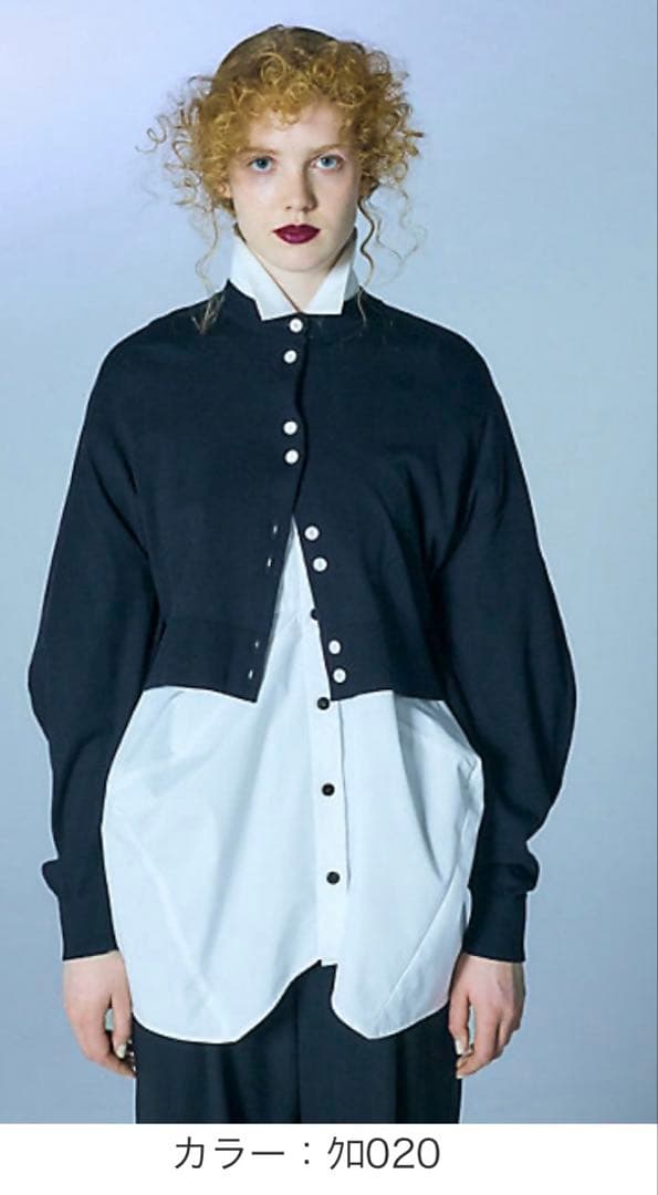 ENFOLD ROUND CARDIGAN 黒