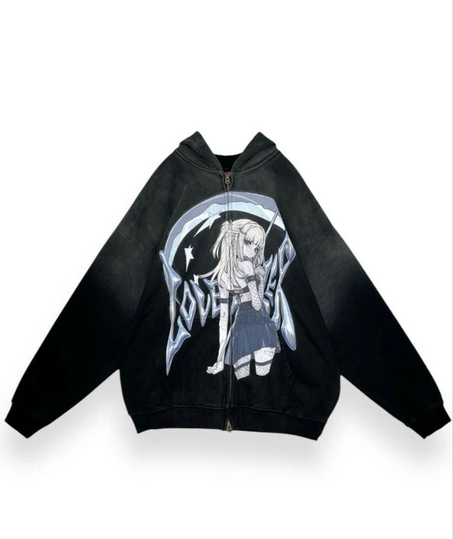 LOVE KILLER キラーデスガールグラフィックジップパーカー