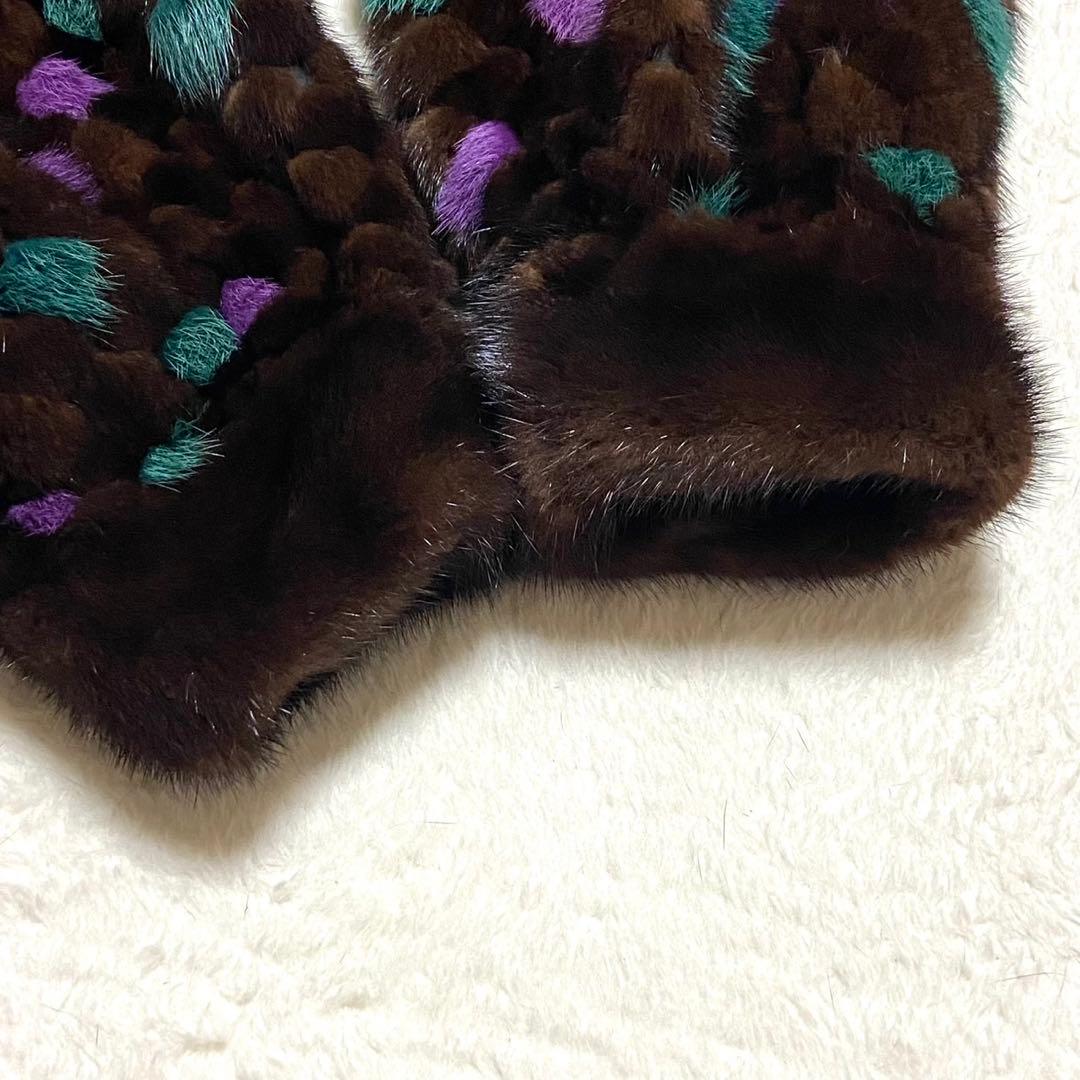 【極美品】サガミンク 染めミンク 本毛皮 コート リアルファー サイズL