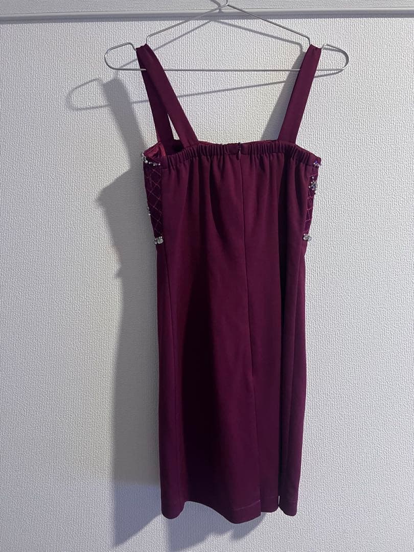 ジッパー×クロスビジュータイトミニキャバドレス