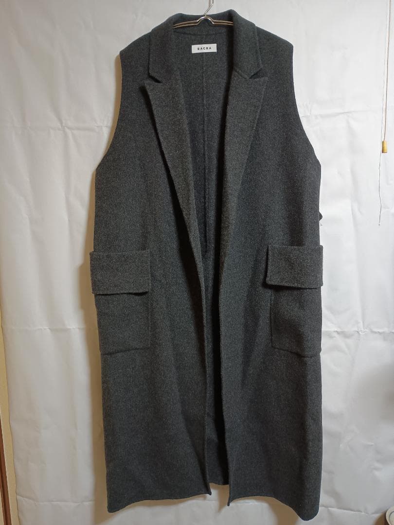SACRA 23AW ラムウールショート ビーバーロングジレ サイズ38