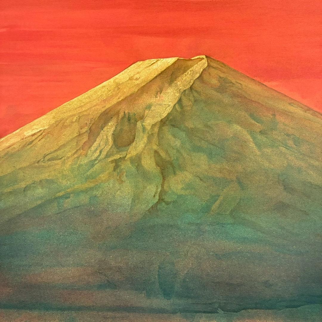 美品 松本哲男「富士」リトグラフ 直筆サイン・印章・証明シール有 お正月 縁起物