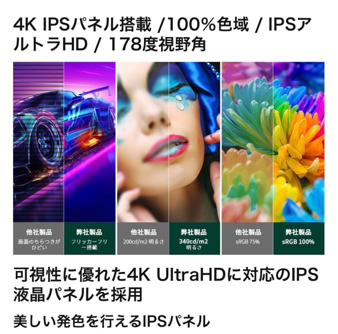 高画質　KUMK モバイルモニター 4k UHD 15.6インチ