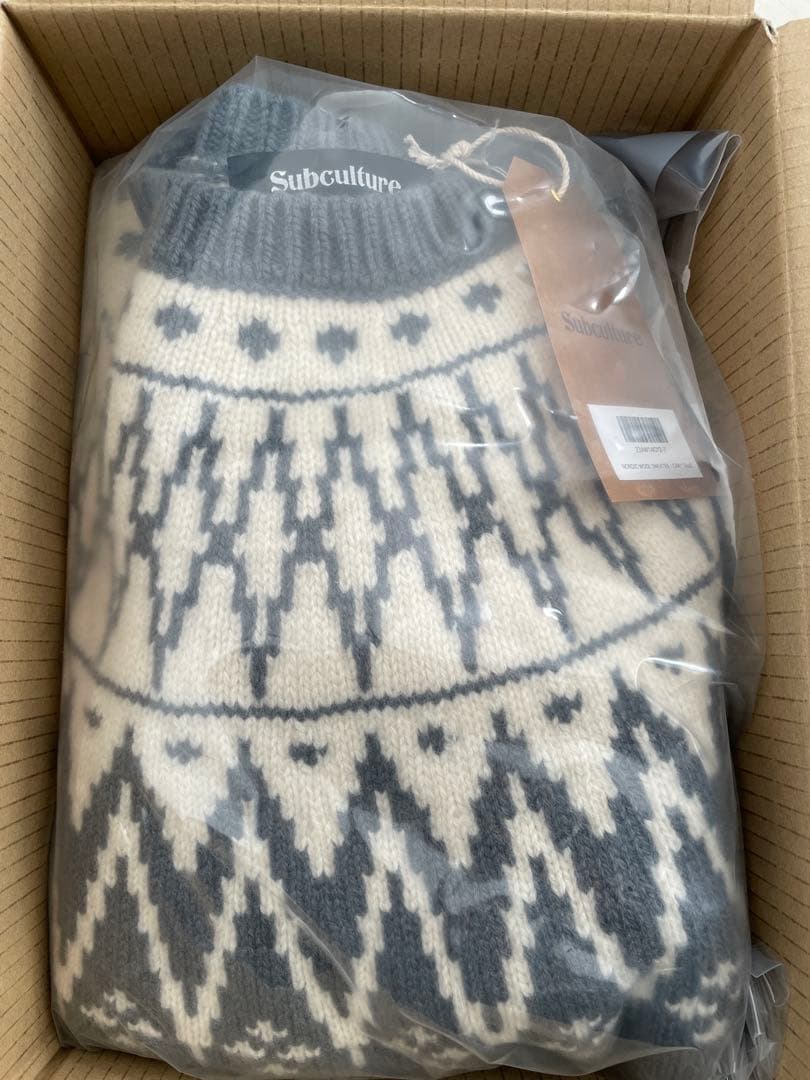 Subculture サブカルチャー　ノルディック柄 グレーセーター　キムタク