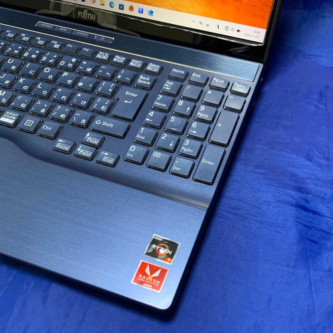 【Ryzen7・office未使用付】 富士通 ノートパソコン LifeBook