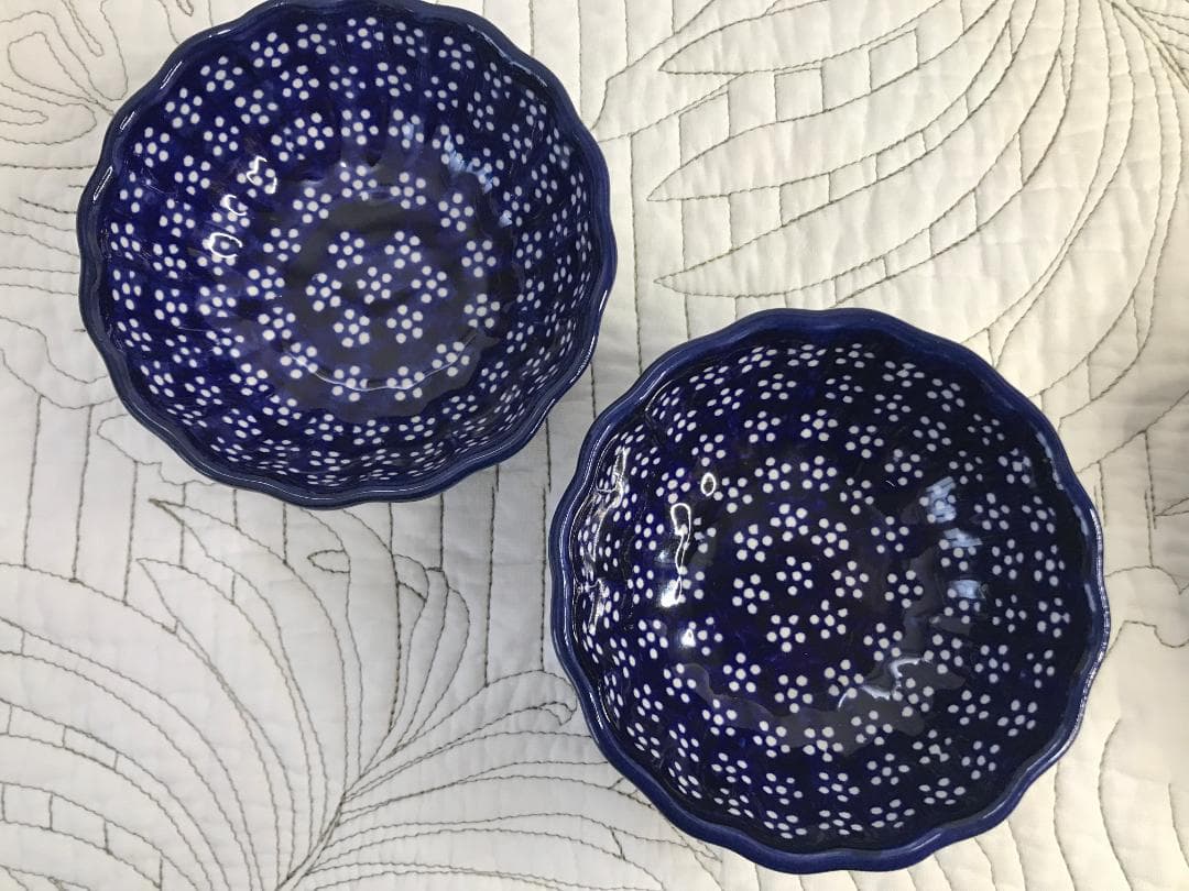 ポーリッシュポタリー［ボレスワヴィエツ］ シチューパンと未使用の小鉢2枚セット