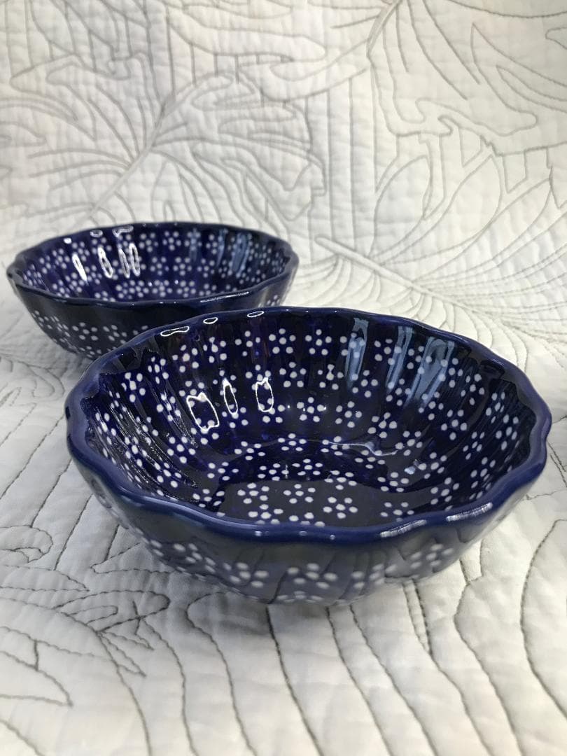 ポーリッシュポタリー［ボレスワヴィエツ］ シチューパンと未使用の小鉢2枚セット