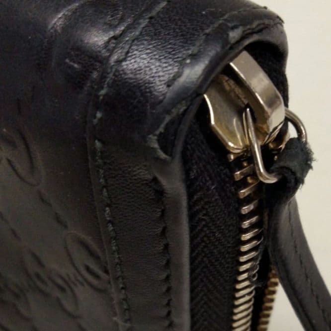 KB16 グッチ インターロッキングG ラウンドファスナー長財布 グッチシマ