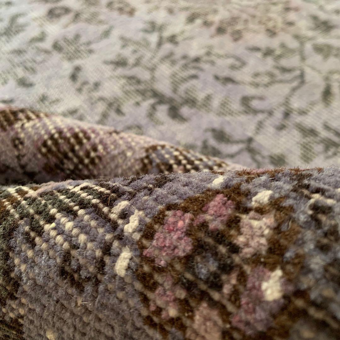 超大判　260×171 オーバーダイ ラベンダー　トルコヴィンテージラグ　グレー