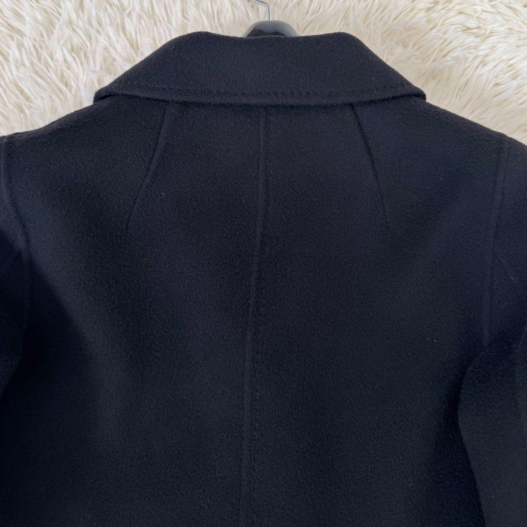 アドーア ウールカシミヤ ショートコート 36 ジャケット 黒 ステッチ