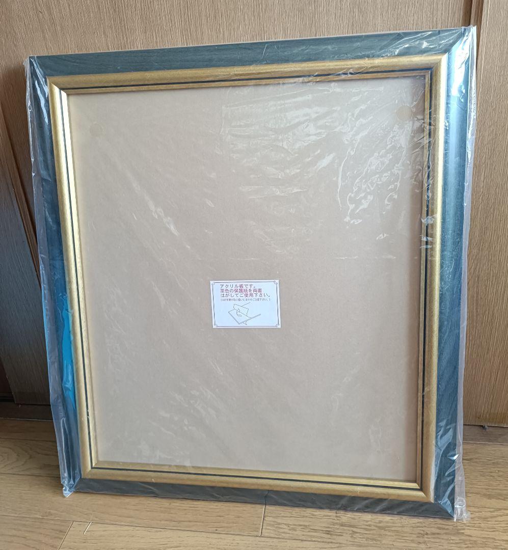 未使用 木製油彩額縁 アクリル面付き