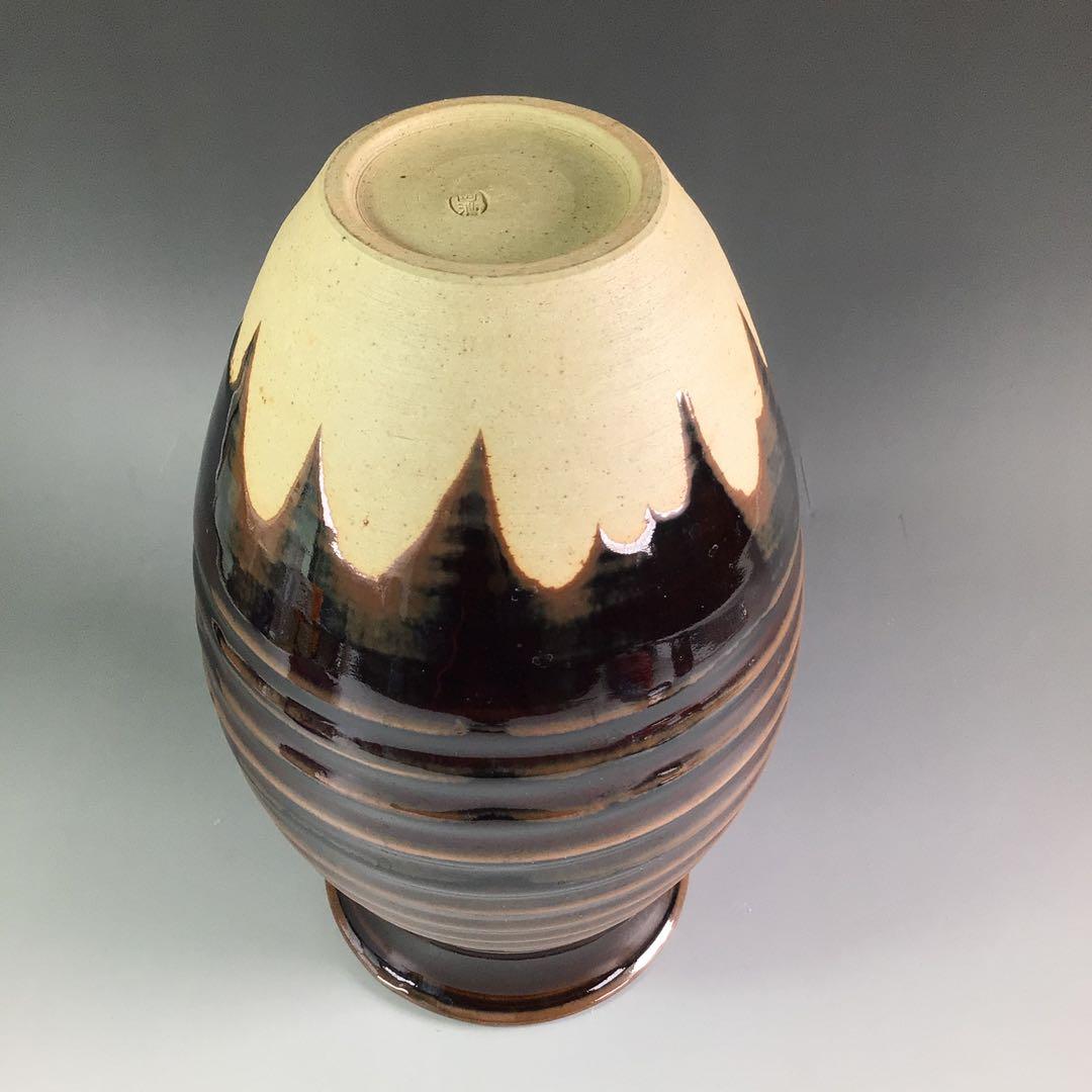 Ｐ９２０　水指　『阿漕焼』『八幡宗豊　箱書』『蘆瀑写水指』　共箱　茶道具