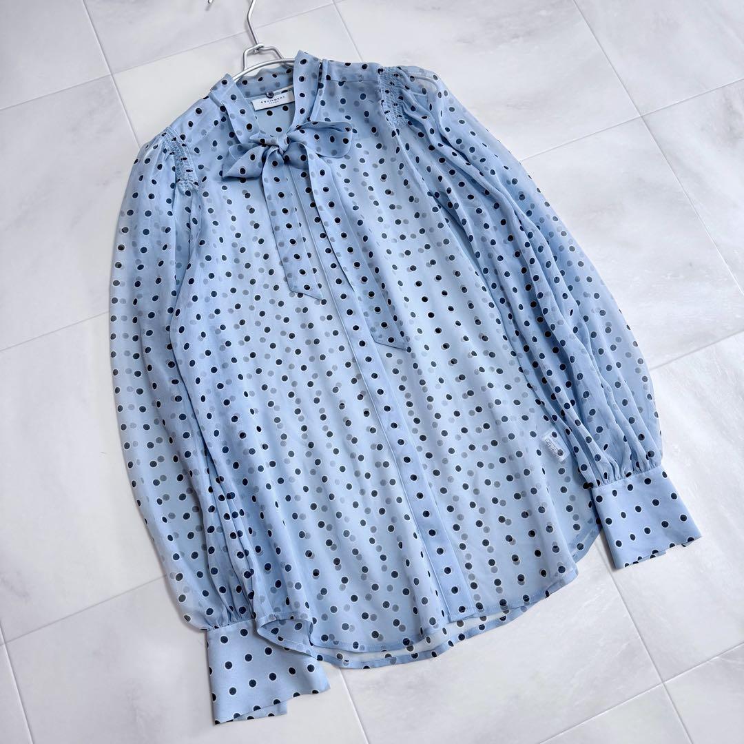 エキプモン Equipment シルク100%ボウタイブラウス XS