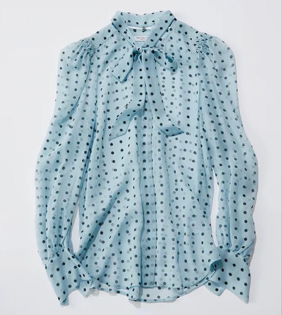 エキプモン Equipment シルク100%ボウタイブラウス XS