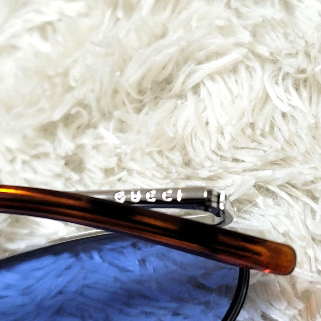 美品 GUCCI サングラス 135 GG2674/S サイドロゴ ブルー