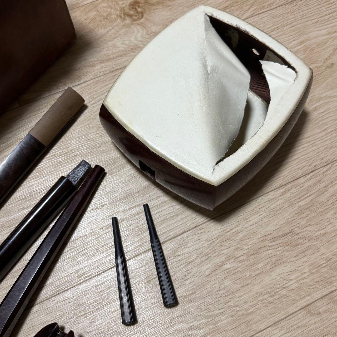 三味線　バチ　三絃駒　ハードケース 　和楽器