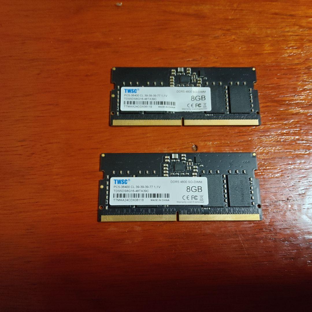 TWSC DDR5-4800 SO-DIMM 8GB × 2枚セット