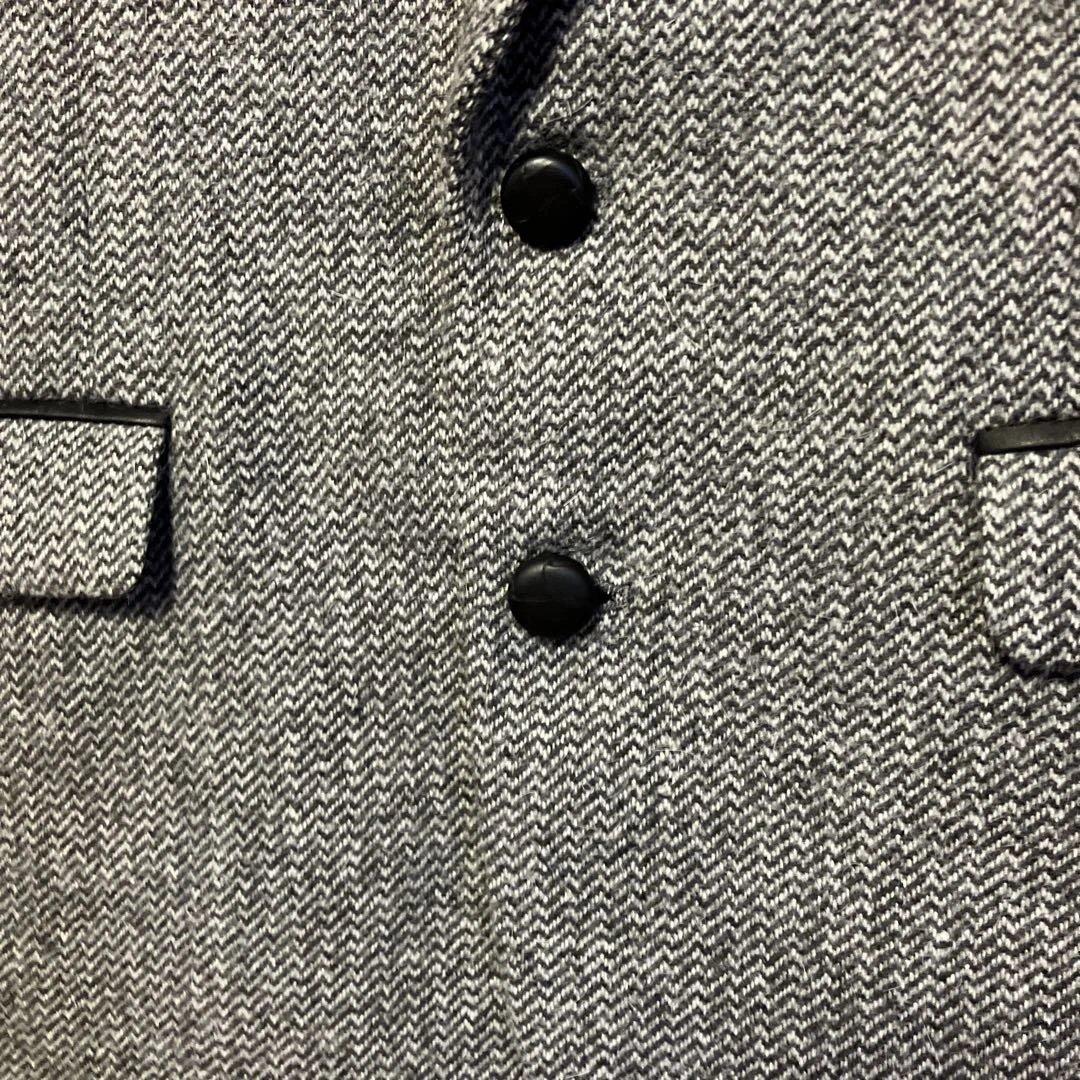 テーラードジャケット グレーとブラック ヘリンボーン