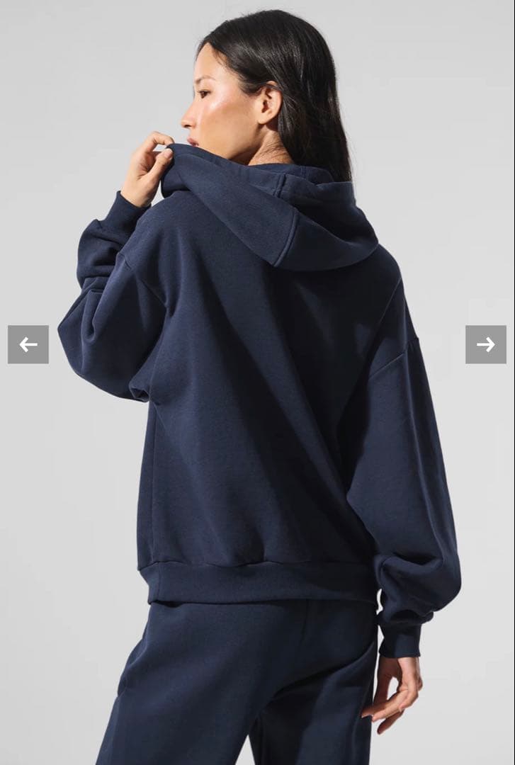 alo yoga Accolade フーディー XS パーカー ネイビー