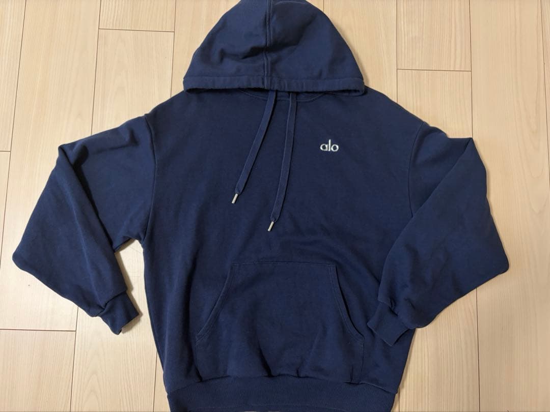 alo yoga Accolade フーディー XS パーカー ネイビー